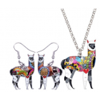 Alpaca Necklace - Floral Design - Model - GREY